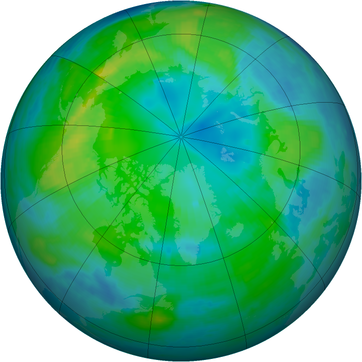 Arctic ozone map for 17 October 1998